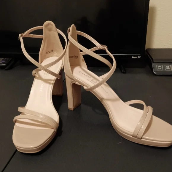 Chinese Laundry Nude Strappy Heels - Picture 1 of 4